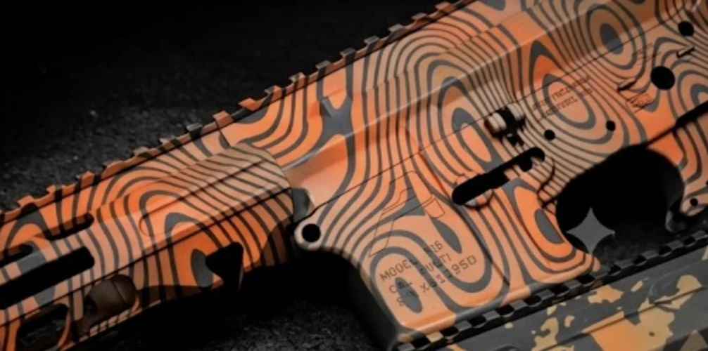 Orange topographic laser imaging on an AR receiver
