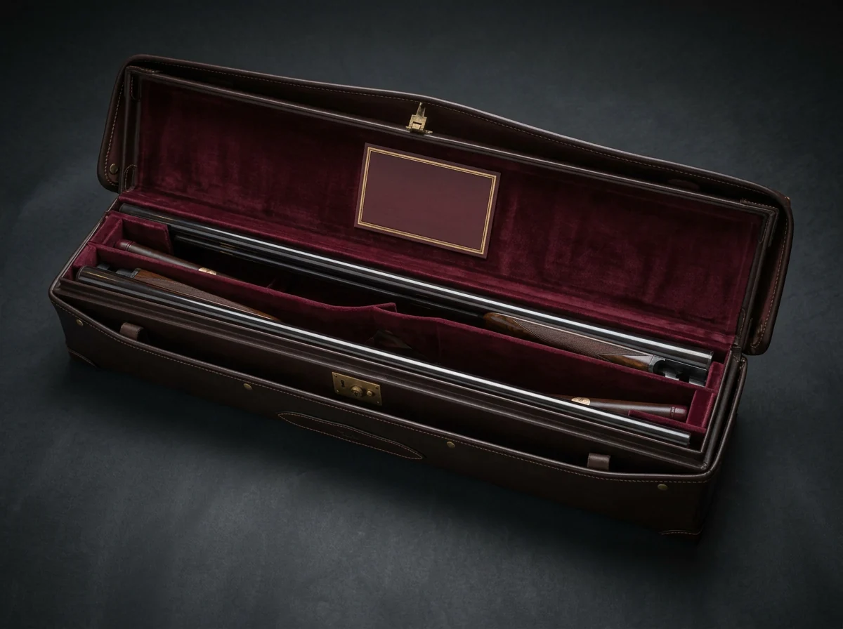 Leather-bound presentation case with brass hardware