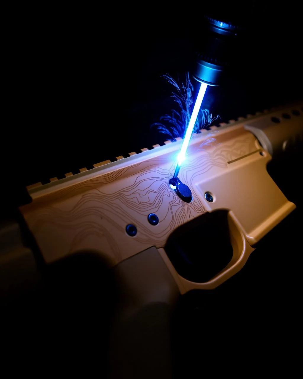 Cerakote-coated slide with a laser-imaged crest pattern